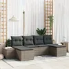Image de Vidaxl Ensemble De CanapÃ© De Jardin 6 PiÃ¨ces Avec Coussins En Poly Rotin Gris