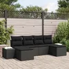 Image de Vidaxl Ensemble De CanapÃ©s De Jardin 6 PiÃ¨ces Avec Coussins Noir Rattan Poly