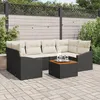 Image de Vidaxl Ensemble De CanapÃ© De Jardin De 7 PiÃ¨ces Avec Coussins Noir Poly Rattan Acacia