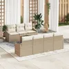 Image de Vidaxl Ensemble De CanapÃ©s De Jardin 8 PiÃ¨ces Avec Coussins Beige En Polyrotin