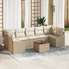 Image de Vidaxl Set De CanapÃ© De Jardin 8 PiÃ¨ces Avec Coussins Beige Poly Rotin Acacia
