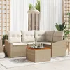 Image de Vidaxl Ensemble De 5 PiÃ¨ces De CanapÃ© De Jardin Avec Coussins Beige Poly Rattan Acacia