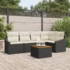Image de Vidaxl Ensemble De CanapÃ© De Jardin 6 PiÃ¨ces Avec Coussins Noir Poly Rattan Acacia