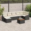 Image de Vidaxl Ensemble De CanapÃ©s De Jardin 8 PiÃ¨ces Avec Coussins Noir Poly Rattan Acacia