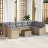 Image de Vidaxl CanapÃ©s Jardin 10 PiÃ¨ces Avec Coussins Beige Rattan Acacia