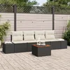 Image de Vidaxl Ensemble De CanapÃ© De Jardin 5 PiÃ¨ces Avec Coussins Noir Poly Rattan Acacia