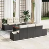 Image de Vidaxl Ensemble De CanapÃ©s De Jardin 6 PiÃ¨ces Avec Coussins En Noir Poly Rattan