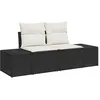 Image de Vidaxl Ensemble De CanapÃ©s De Jardin De 7 PiÃ¨ces Avec Coussins Noir Poly Rottin Acacia