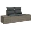 Image de Vidaxl Ensemble De CanapÃ© De Jardin 7 PiÃ¨ces Avec Coussins Gris En Poly Rotin Et Acacia