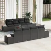 Image de Vidaxl Ensemble De CanapÃ© De Jardin 7 PiÃ¨ces Avec Oreillers Noir Poly Rattan