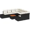 Image de Vidaxl Ensemble De CanapÃ© De Jardin 9 PiÃ¨ces Avec Coussins Noir Poly Rattan Acacia