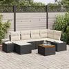 Image de Vidaxl Ensemble De CanapÃ©s De Jardin De 7 PiÃ¨ces Avec Coussins Noir Poly Rattan Acacia