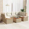 Image de Ensemble De CanapÃ©s De Jardin 6 PiÃ¨ces Avec Coussins Beige Poly Rattan Acacia