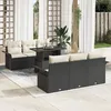 Image de Ensemble De CanapÃ© De Jardin De 7 PiÃ¨ces Vidaxl Avec Coussins En Rattan Poly Noir, Sofa De Jardin 2 Places Vidaxl Avec Rangement Et Coussins En Rattan Poly Noir