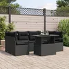 Image de Ensemble De CanapÃ© De Jardin Vidaxl 7 PiÃ¨ces Avec Coussins En Poly Rattan Noir, CanapÃ© De Jardin Vidaxl 2 Places Avec Rangement Et Coussins Noir Poly Rattan