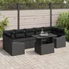 Image de Ensemble De CanapÃ©s De Jardin Vidaxl 8 PiÃ¨ces Noir Rotin Et Polyester
