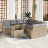 Image de Ensemble De CanapÃ© De Jardin Vidaxl 9 PiÃ¨ces Marron Clair Et Gris