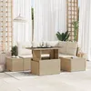 Image de Vidaxl Ensemble De CanapÃ©s De Jardin 5 PiÃ¨ces Beige Naturel Rotin Et MÃ©tal
