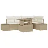 Image de Vidaxl Ensemble De CanapÃ©s De Jardin 6 PiÃ¨ces Avec Coussins Beige Poly Rattan