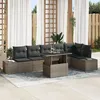 Image de Vidaxl Ensemble De CanapÃ© De Jardin 7 PiÃ¨ces Avec Coussins Gris Rotin Poly