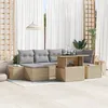 Image de CanapÃ© De Jardin Vidaxl Ensemble De 7 Beige, Gris Rattan, Polyester
