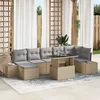 Image de Set De CanapÃ© De Jardin Vidaxl 8 PiÃ¨ces Beige, Gris