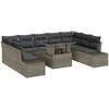 Image de Vidaxl Set De 10 CanapÃ©s De Jardin Avec Coussins Gris En Poly Rattan