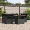 Image de Ensemble De CanapÃ© De Jardin De 7 PiÃ¨ces Avec Coussins Noir Poly Rotin Vidaxl, CanapÃ© De Jardin De 2 Places Avec Rangement & Coussins Noir Poly Rotin Vidaxl