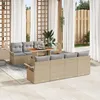 Image de Vidaxl Ensemble De CanapÃ© De Jardin 8 PiÃ¨ces Avec Coussins Beige Rattan Poly, Vidaxl CanapÃ© De Jardin 2 Places Avec Rangement Et Coussins Beige Rattan Poly