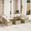 Image de CanapÃ© De Jardin Avec Coussins De 10 PiÃ¨ces En Poly Rattan Beige, CanapÃ© De Jardin 2 Places Avec Rangement Et Coussins En Poly Rattan Beige