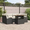 Image de Vidaxl Ensemble De CanapÃ© De Jardin 7 PiÃ¨ces Avec Coussins Noir Poly Rattan, Vidaxl CanapÃ© De Jardin 2 Places Avec Rangement & Coussins Noir Poly Rattan