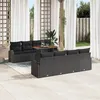 Image de Ensemble De CanapÃ©s De Jardin 9 PiÃ¨ces Avec Coussins Noir Rattan Poly De Vidaxl, CanapÃ© De Jardin 2 Places Avec Rangement & Coussins Noir Rattan Poly De Vidaxl