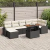 Image de Ensemble De CanapÃ©s De Jardin De 8 PiÃ¨ces Avec Coussins Noir Rattan Poly, CanapÃ© De Jardin 2 Places Avec Rangement Et Coussins Noir Rattan Poly