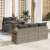 Image de Ensemble De CanapÃ©s De Jardin 6 PiÃ¨ces Avec Coussins Gris Poly Rotin, CanapÃ© De Jardin 2 Places Avec Rangement Et Coussins Gris Poly Rotin