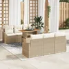 Image de vidaXL Ensemble de 5 Beige Naturel Rattan SynthÃ©tique, Polyester