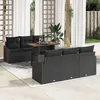 Image de Ensemble De CanapÃ© De Jardin Vidaxl 7 PiÃ¨ces Noir Rattan