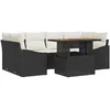 Image de Vidaxl Ensemble De CanapÃ© De Jardin 7 PiÃ¨ces Avec Coussins En Poly Rotin Noir