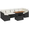 Image de Vidaxl Ensemble De CanapÃ© De Jardin 8 PiÃ¨ces Avec Coussins Noir Poly Rotin