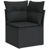 Image de vidaXL Ensemble de canapÃ© jardin 8 piÃ¨ces avec coussins noir poly rotin