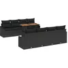 Image de Vidaxl Ensemble De CanapÃ© De Jardin De 7 PiÃ¨ces Noir En Rattan Poly Avec Coussins