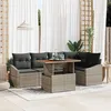 Image de Vidaxl Ensemble De CanapÃ© De Jardin 6 PiÃ¨ces Avec Coussins Gris En Poly Rattan