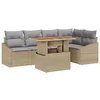 Image de Vidaxl Set De CanapÃ© De Jardin 6 PiÃ¨ces Avec Coussins Beige En Rotin Poly