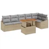 Image de Vidaxl Ensemble De CanapÃ© De Jardin 7 PiÃ¨ces Avec Coussins Beige Rotin Pe