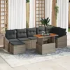 Image de Vidaxl Set De CanapÃ© De Jardin De 8 PiÃ¨ces Avec Coussins Gris Poly Rotin