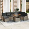 Image de Vidaxl Ensemble De CanapÃ©s De Jardin 9 PiÃ¨ces Avec Coussins Gris En Poly Rattan