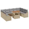Image de Vidaxl Ensemble De CanapÃ© De Jardin 10 PiÃ¨ces Avec Coussins Beige Poly Rotin
