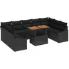 Image de Vidaxl Ensemble De CanapÃ© De Jardin 10 PiÃ¨ces Avec Coussins Noir Rotin Poly