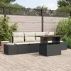 Image de Vidaxl Ensemble De CanapÃ© De Jardin 5 PiÃ¨ces Avec Coussins En Poly Rotin Noir