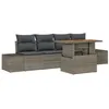 Image de Vidaxl Ensemble De CanapÃ© De Jardin 5 PiÃ¨ces Avec Coussins Gris En Rotin Poly