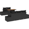 Image de Vidaxl Ensemble De CanapÃ© De Jardin 6 PiÃ¨ces Avec Coussins Noir Poly Rattan